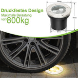 SWANEW Bodeneinbaustrahler Aussen  Warmweiß Runde Bodenstrahler, 3W IP67 WasserdichtBodenleuchte aus Edelstahl für [Energieklasse G]