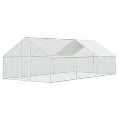 SWANEW Freilaufgehege Hühnerstall 3x6x2m, Geflügelstall mit Schloss, Hühnerhaus, Verzinkter Stahl