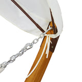 SWANEW Hängematten mit Gestell Outdoor Holz Hängematte mit Dach Hängemattengestell 200×150cm, Hängesessel 2 Personen Belastbarkeit 200kg