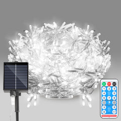 SWANEW Solar Eisregen Lichterkette, Solarlichterkette, 5/10/15M Weihnachten Deko