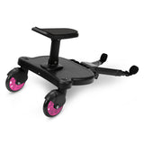 SWANEW Buggy Board mit Sitz, Kiddy Board Trittbrett, Universal Stehbrett, 360°Zweirad Design, Kinderwagen Zubehör, mit Kinderwagensitz, passend für jeden Kinderwagen erhältlich