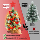 SWANEW Mini Weihnachtsbaum mit LED Beleuchtung, 40CM Tannenbaum Dekoration