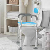 SWANEW 3 in 1 Duschhocker & Toilettenstuhl für Senioren, 36-52cm Höhenverstellbar Toilettensicherheits,Rahmen erhöhter Toilettensitz Badhocker für Erwachsene