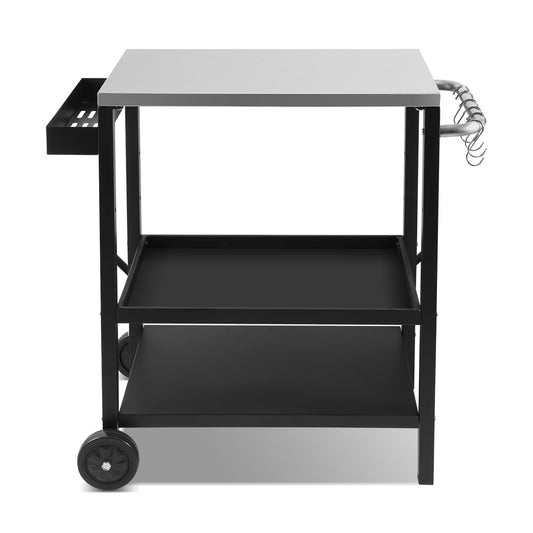 SWANEW Grillwagen, Grilltisch Höhenverstellbar, BBQ Arbeitsfläche, auf Rädern