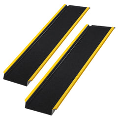 SWANEW 2 Stück Auffahrrampe, 118cm Alu Rollstuhlrampe, Laderampe Tragfähigkeit 300kg