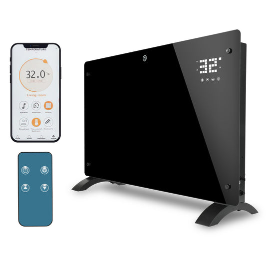 SWANEW Elektroheizung 2000W, Konvektor Heizung, Elektroheizkörper, Standgerät Elektrisch Heizkörper, Infrarotheizung mit Fernbedienung Thermostat & App-Steuerung, Wandmontage, [Energieklasse A]