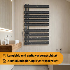 SWANEW Badheizkörper Handtuchhalter 425W, Handtuchheizkörper mit Fernbedienung
