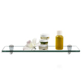 SWANEW Glasablage Glasregal, Glas Wandregal Klarglas mit 8mm ESG Sicherheitsglas und Halterung, Duschregal/Badablage