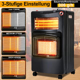 SWANEW Gasheizer 4200W & Elektroheizung 1260W, Elektrische Gas-Zweizweckheizgeräte, Infrarot Heizstrahler, Heizstrahler Gasheizgerät mit 3 Schutzvorrichtungen [Energieklasse A]