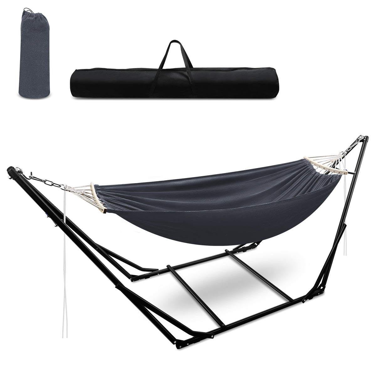 SWANEW Hängematte mit Gestell, Hängematten, Hängesessel, Mit Tragetasche Metallgestell bis 150 kg