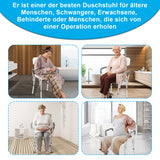 SWANEW Duschhocker für Senioren Duschstuhl mit Armlehnen und Rückenlehne Badezimmerhocker bis 136kg Badhocker Höhenverstellbar Badhocker für die Dusche