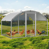 SWANEW Hühnerstall Freilaufgehege, 3x2x2m Kuppel Dach Hühnerhaus