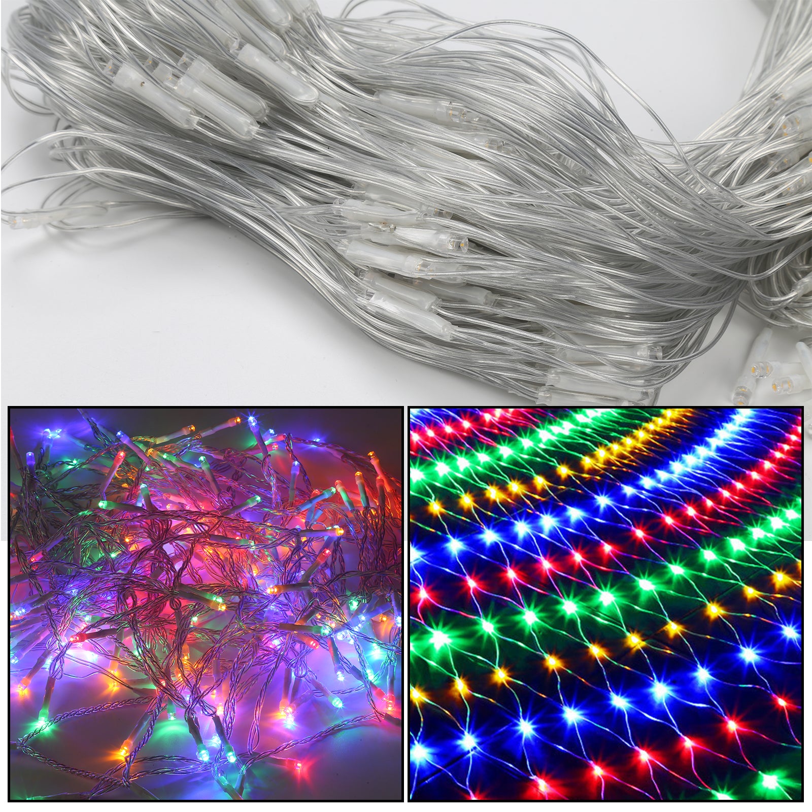 SWANEW LED Lichternetz Außen LED Lichtervorhang Lichterkette Netzlicht mit 8 Modi,  Memory-Funktion, IP44 Wasserdicht [Energieklasse G]