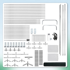 SWANEW Hühnerstall, 3x8x2m, Freilaufgehege, Kleintierstall, Voliere