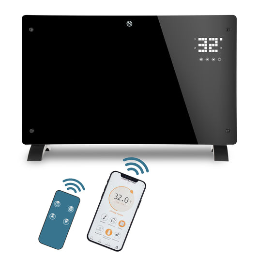 SWANEW Elektroheizung 2000W, Konvektor Heizung, Elektroheizkörper, Standgerät Elektrisch Heizkörper, Infrarotheizung mit Fernbedienung Thermostat & App-Steuerung, Wandmontage, [Energieklasse A]