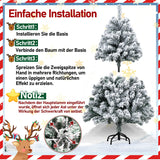 SWANEW Künstlicher Weihnachtsbaum mit Schnee, Automatischer künstlich Tannenbaum, Klapp-Schirmsystem