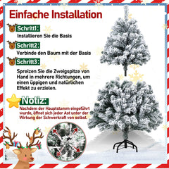 SWANEW Künstlicher Weihnachtsbaum mit Schnee, Automatischer künstlich Tannenbaum, Klapp-Schirmsystem