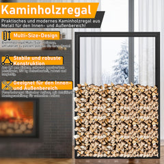 SWANEW Kaminholzregal, Brennholzregal, Holzstapelhilfe, Feuerholzregal aus Metall