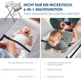 SWANEW Baby Wickeltisch Klappbar, Wickelkombination, mit 4 Rollen