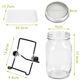 SWANEW Sprossenglas Keimglas, 2er Set Sprossenglas mit Deckel & Sieb, 950ML Kapazität 2 Einstellbare Halterung 1 Weiß Drip Tray, Sprossen Keimgerät
