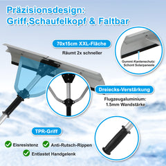 SWANEW Photovoltaik Schneeschieber, Aluminium Schneeschaufel, Dachräumer, 196-636cm