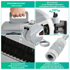 SWANEW Schlauchtrommel Wasser, 20-30m Schlauchaufroller Wandmontage, Gartenschlauch