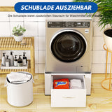 SWANEW Waschmaschinen Untergestell - Waschmaschine Sockel mit integrierter Schublade, verstellbares Podest, 62.5x54.5x32.5cm