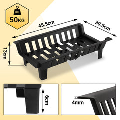 SWANEW Kaminrost Premiumqualität Gussrost Feuerbock Schwarz Ofenrost Einzelrost