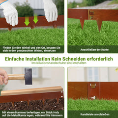 SWANEW Rasenkante mit Dornen, Beetumrandung Metall,  Beeteinfassung 15cm/18cm