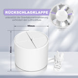 SWANEW Badlüfter Fan Rohrventilator 100mm mit Rückstauklappe Badezimmerlüfter Bad Rauchabzug Ventilator 130m³/h Rohrlüfter