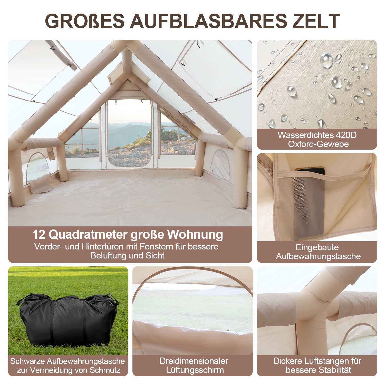 SWANEW Aufblasbares Gampingzelt