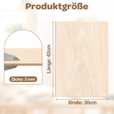 SWANEW Sperrholzplatte, Sperrholz, A3/A4, 3mm, Linde holzplatte, für Modellbau, Laserschnit