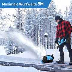 SWANEW Akku-Schneefräse, Schneekehrmaschine, Elektrischer Räumer, mit 2Akku und Ladegerät Räumer