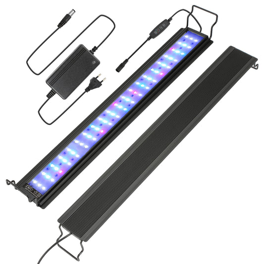 SWANEW Aquarium LED Beleuchtung RGB Spectrum, Aquarienbeleuchtung Dimmbare, Aquarium Lampe mit ausziehbarer Halterung, Aquariumleuchte