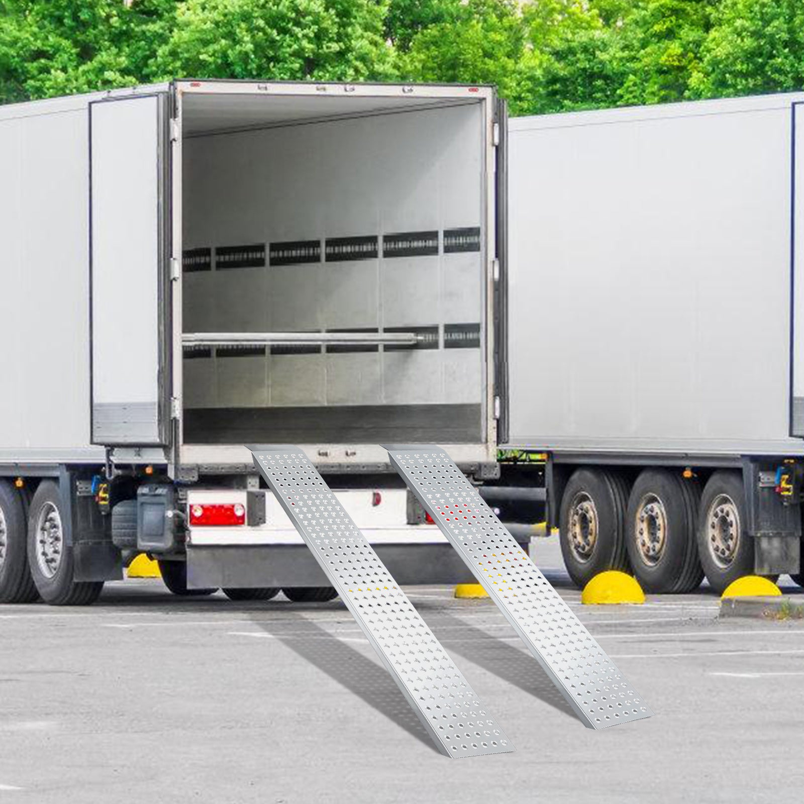 SWANEW 2X Auffahrrampe 160cm, Rutschfeste Verladeschiene Verladerampe 400kg, Auto Laderampe Verzinkter Stahl