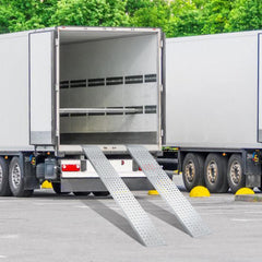 SWANEW 2X Auffahrrampe 160cm, Rutschfeste Verladeschiene Verladerampe 400kg, Auto Laderampe Verzinkter Stahl