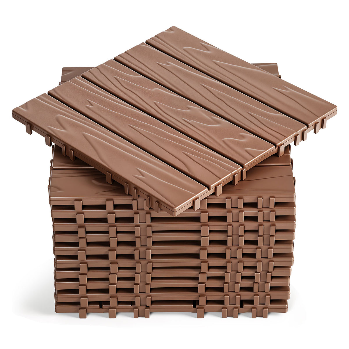 SWANEW 30x30cm PP Terrassenfliesen, Balkonfliesen, Klick-Verlegung