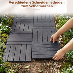 SWANEW 30x30cm PP Terrassenfliesen, Balkonfliesen, Klick-Verlegung