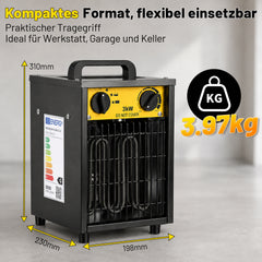 SWANEW Heizlüfter 2000W, 3000W, Bauheizer mit Metallgehäuse