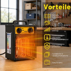 SWANEW Heizlüfter 2000W, 3000W, Bauheizer mit Metallgehäuse