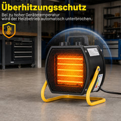 SWANEW 2000W / 3000W PTC Bauheizer mit Thermostat, Tragbarer Elektroheizer