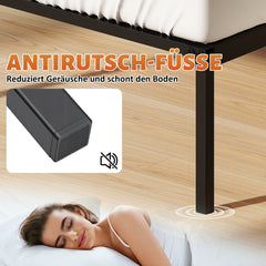 SWANEW Bettgestell Metallbett 90 x 200 cm, Geräuschfrei