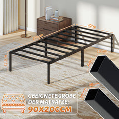 SWANEW Bettgestell Metallbett 90 x 200 cm, Geräuschfrei