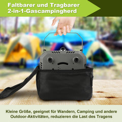 SWANEW Campingkocher 2-in-1-Gascampingherd, Faltbarer Gaskocher 2 Flammig