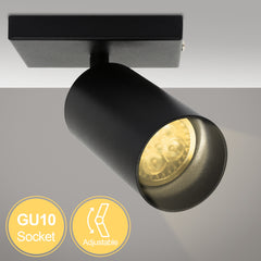 SWANEW Deckenstrahler GU10 4W, Drehbar 350° Deckenleuchte Strahler, Warmweiß 1/2/3-flammig Deckenspot, Wandstrahler, Deckenlampe