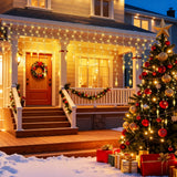 SWANEW Eiszapfen Lichterkette, mit Fernbedienung, Außen, 8 Modi & Timer, Weihnachtsdeko