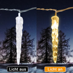 SWANEW Eiszapfen lichterkette, 40LEDs Eiszapfen, Weihnachtsbeleuchtung  Innen & Außen Deko