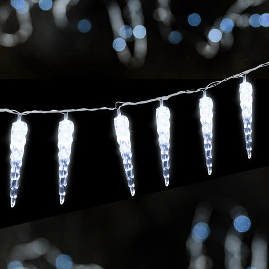 SWANEW Eiszapfen lichterkette, 40LEDs Eiszapfen, Weihnachtsbeleuchtung  Innen & Außen Deko