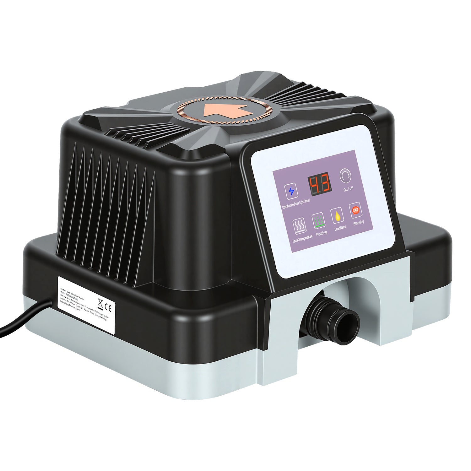 SWANEW Poolheizung Elektrisch 3000W, Elektrische Poolheizung mit FI-Schutz & Kippschutz, 32-38mm Anschluss