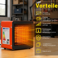 SWANEW Heizlüfter 2000W, 3000W, Bauheizer mit Thermostat